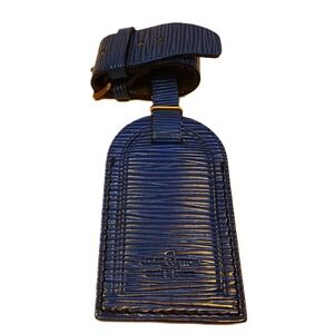 Louis Vuitton Luggage Tag Blue Epi Leather Authentic‎ Accessory